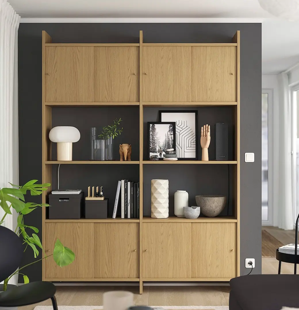 Etajera Ikea Ladmakare usi glisante/2 polite 159x35x212 (Aspect stejar)