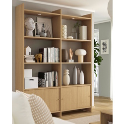 Etajera Ikea Ladmakare cu usi glisante 159x35x212 (Aspect stejar)