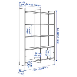 Etajera Ikea Ladmakare cu usi glisante 159x35x212 (Aspect stejar) Thumb