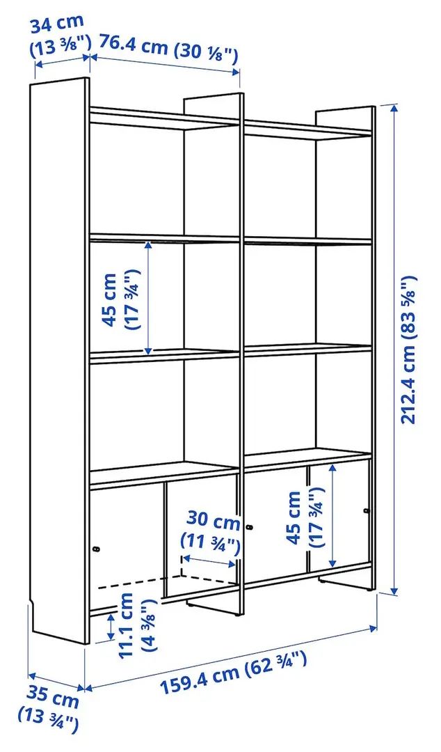Etajera Ikea Ladmakare cu usi glisante 159x35x212 (Aspect stejar)