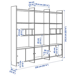 Etajera Ikea Ladmakare cu usi glisante 238x35x212 (Aspect stejar) Thumb
