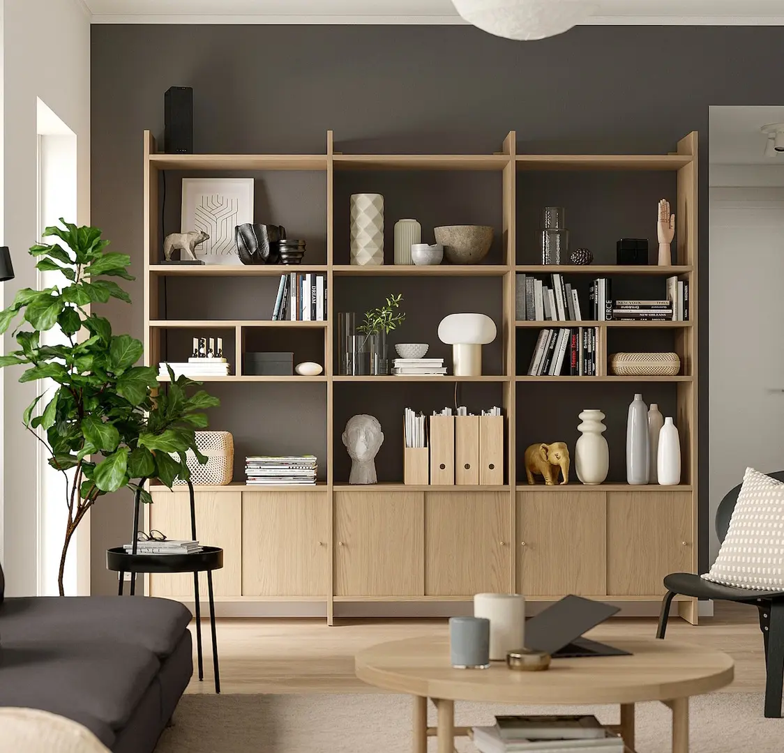 Etajera Ikea Ladmakare cu usi glisante 238x35x212 (Aspect stejar)