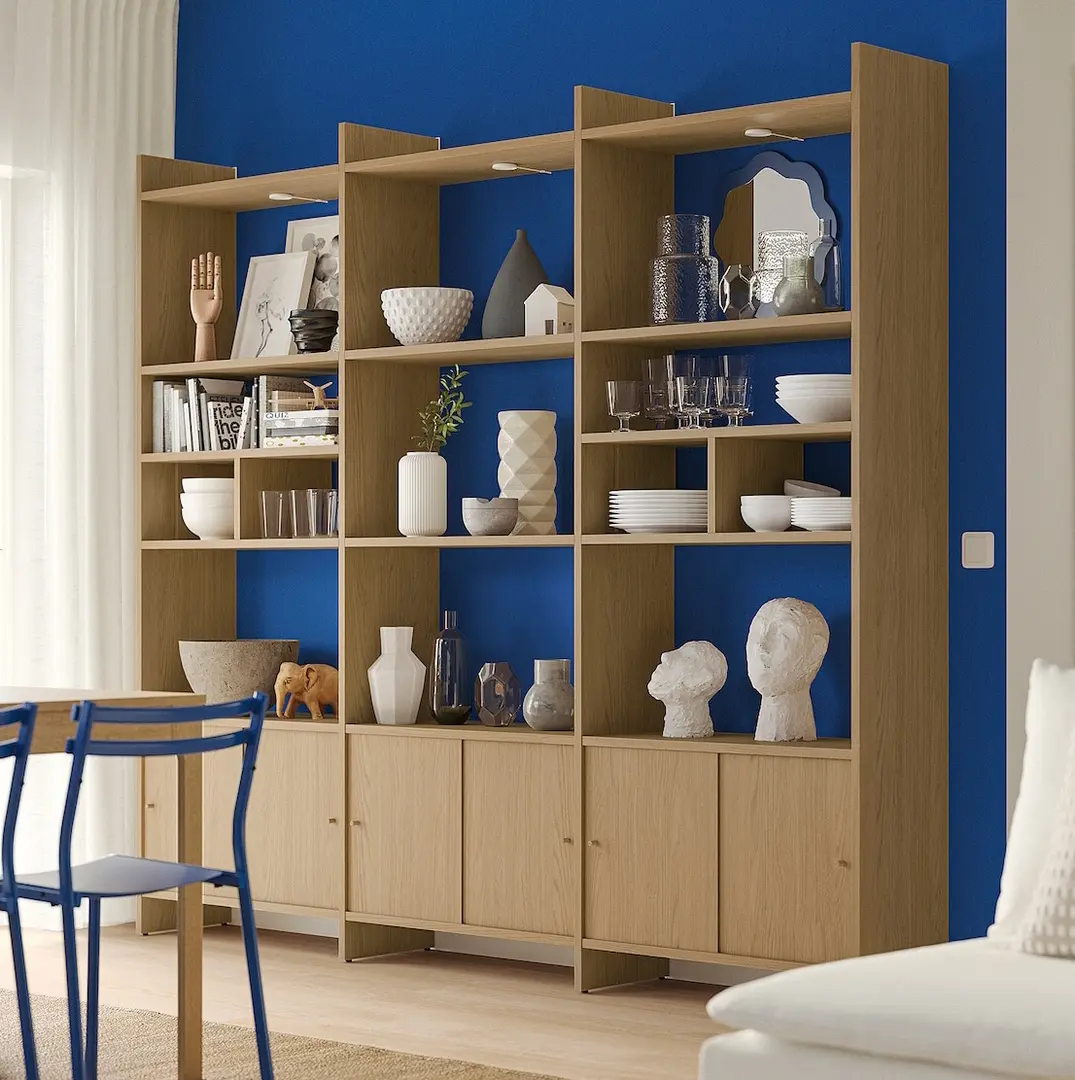 Etajera Ikea Ladmakare cu usi glisante 238x35x212 (Aspect stejar)