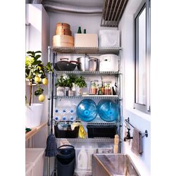 Etajera Ikea Omar 92x36x181 (Argintiu) Thumb