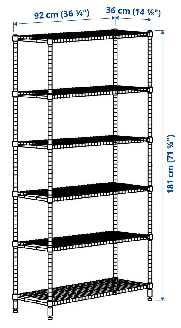 Etajera Ikea Omar 92x36x181 (Argintiu) - 7