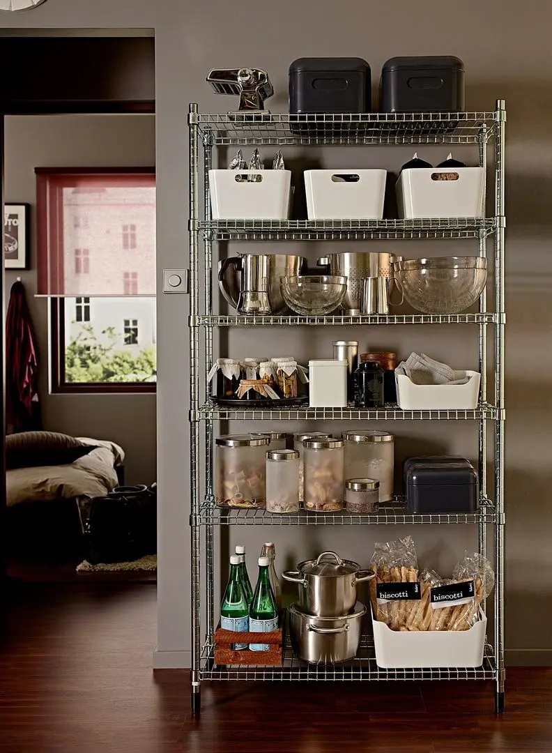 Etajera Ikea Omar 92x36x181 (Argintiu)