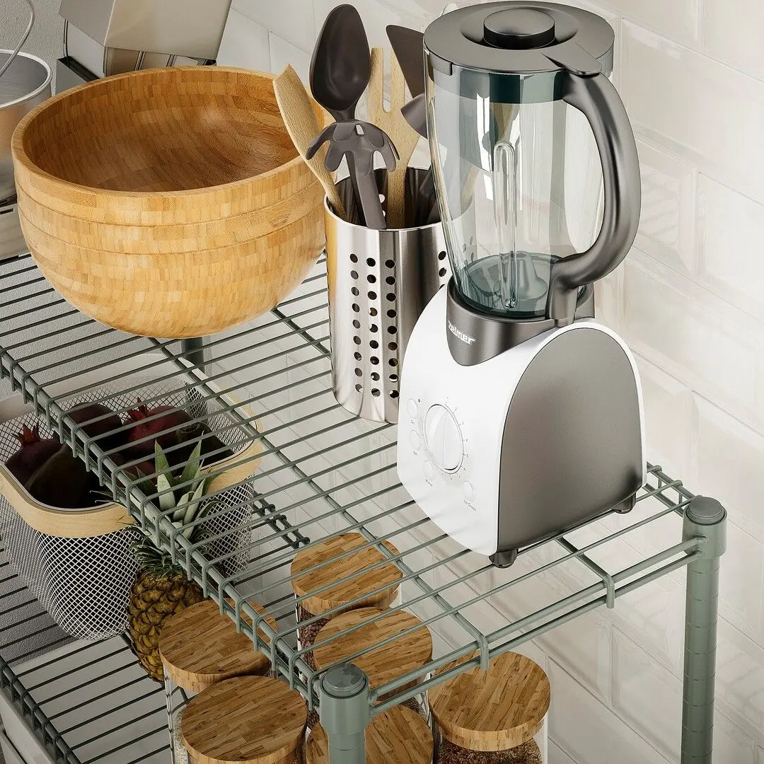 Стеллаж Ikea Omar 92x36x94 (Серо-зеленый)