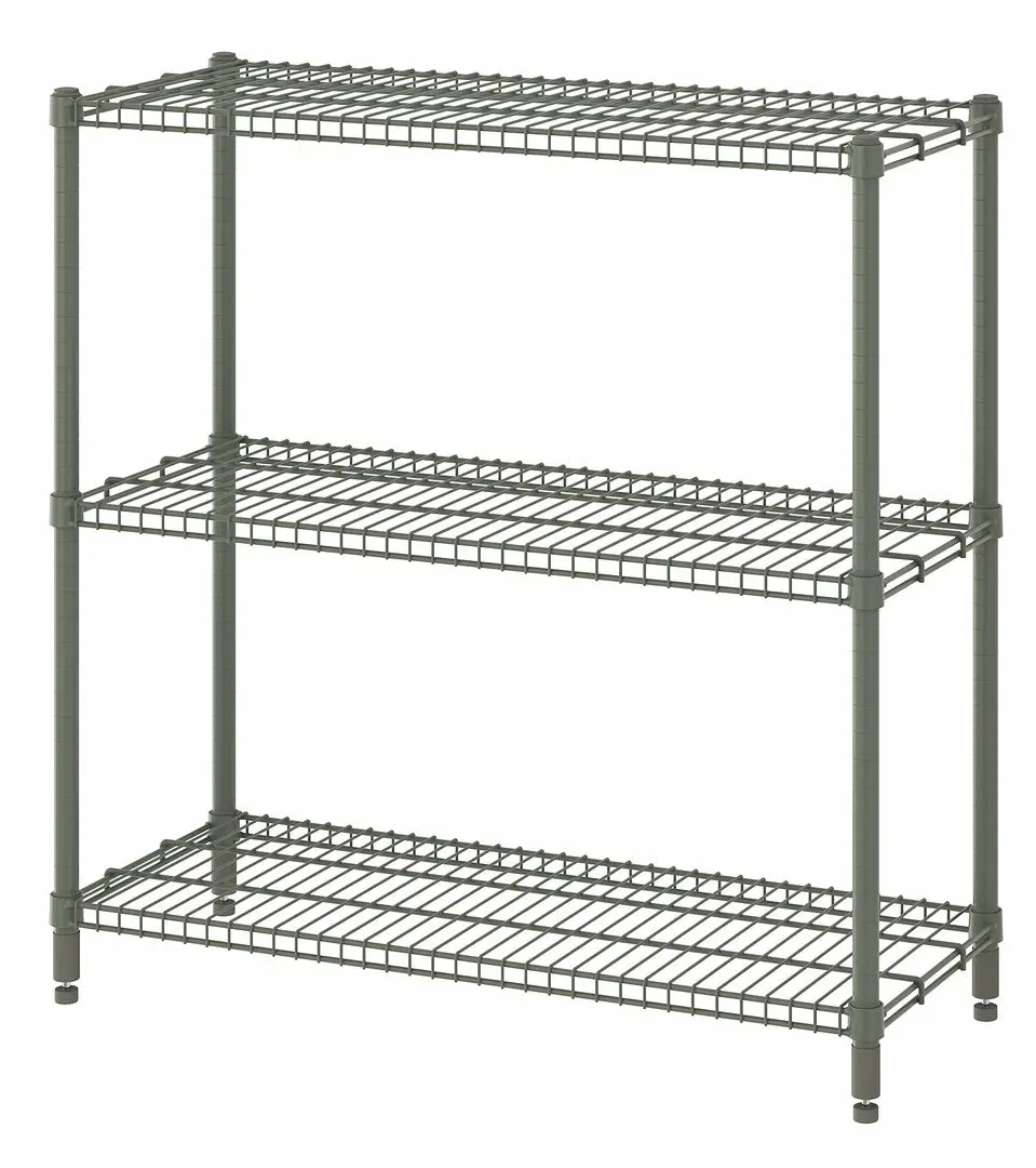 Стеллаж Ikea Omar 92x36x94 (Серо-зеленый)