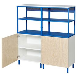 Стеллаж Ikea Platsa 120x42x133 (Белый Кальбаден/Синий) Thumb