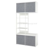 Etajera Ikea Platsa 120x42x241 (Alb Larkollen/Gri Inchis)