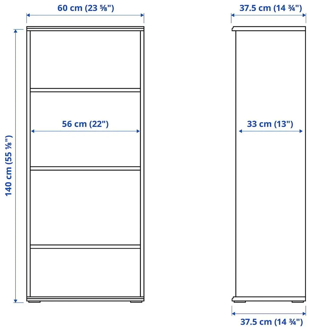Etajera Ikea Skruvby 180x140 (Negru-Albastru/Aspect Stejar)