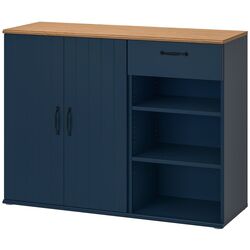 Etajera Ikea Skruvby 180x140 (Negru-Albastru/Aspect Stejar) Thumb