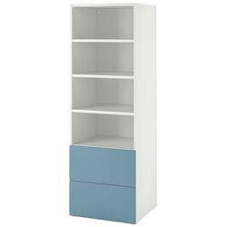 Etajera Ikea Smastad/Platsa 2 sertare/3 rafturi 60x57x181 (Alb/Albastru) Thumb