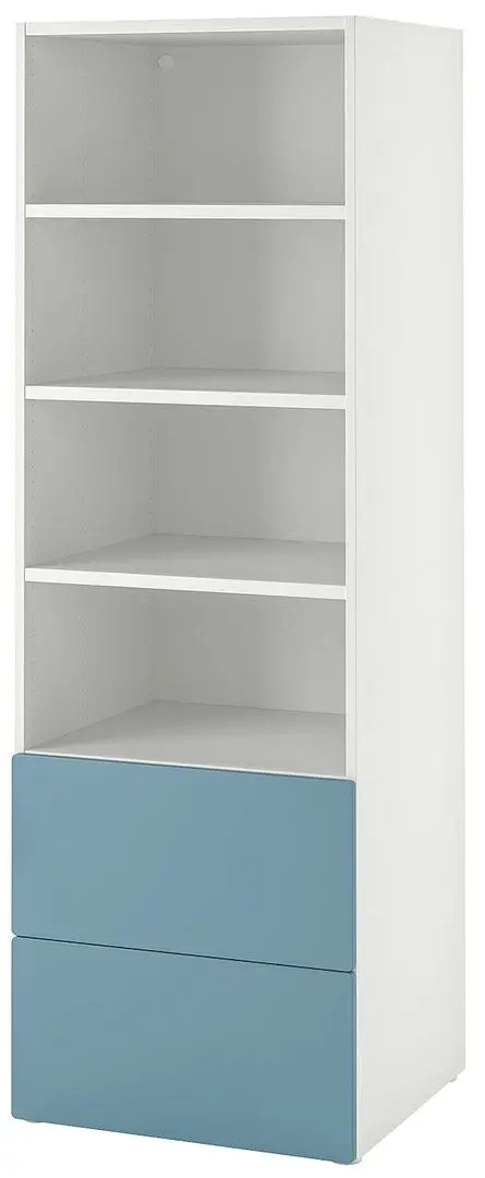 Etajera Ikea Smastad/Platsa 2 sertare/3 rafturi 60x57x181 (Alb/Albastru)