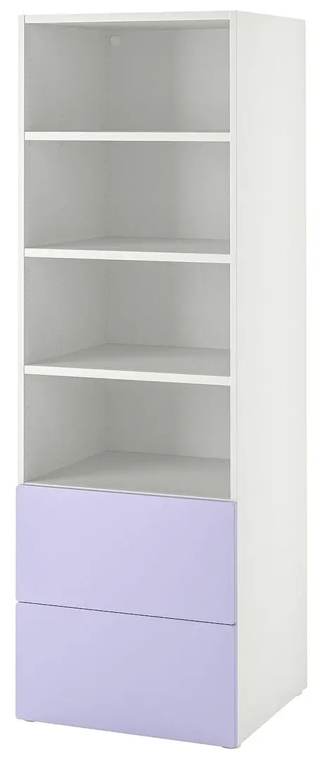 Etajera Ikea Smastad/Platsa 2 sertare/3 rafturi 60x57x181 (Alb/Lila Deschis)