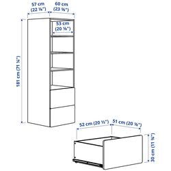 Etajera Ikea Smastad/Platsa 2 sertare/3 rafturi 60x57x181 (Alb/Verde Deschis) Thumb