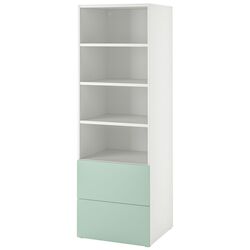 Etajera Ikea Smastad/Platsa 2 sertare/3 rafturi 60x57x181 (Alb/Verde Deschis) Thumb