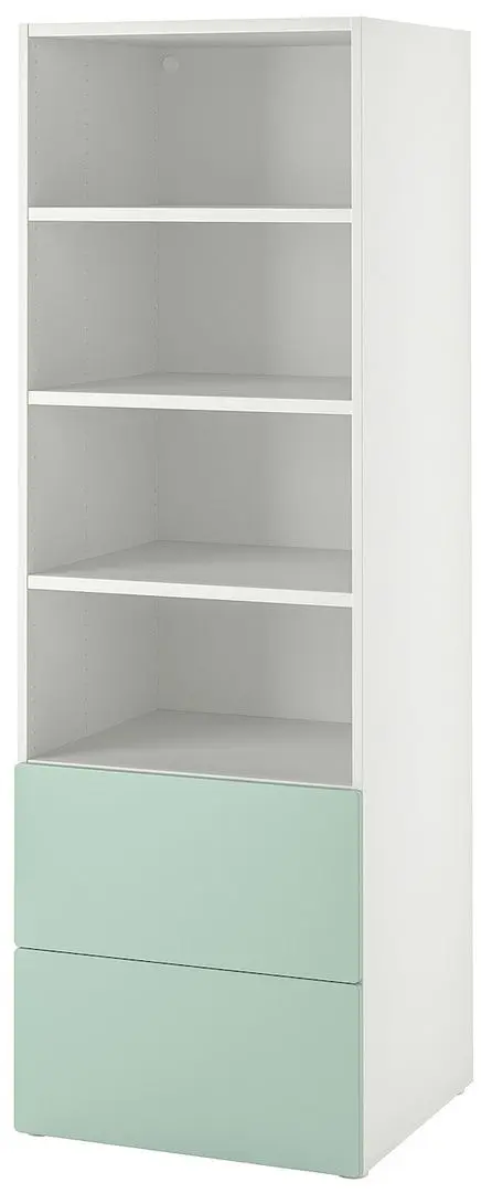 Etajera Ikea Smastad/Platsa 2 sertare/3 rafturi 60x57x181 (Alb/Verde Deschis)
