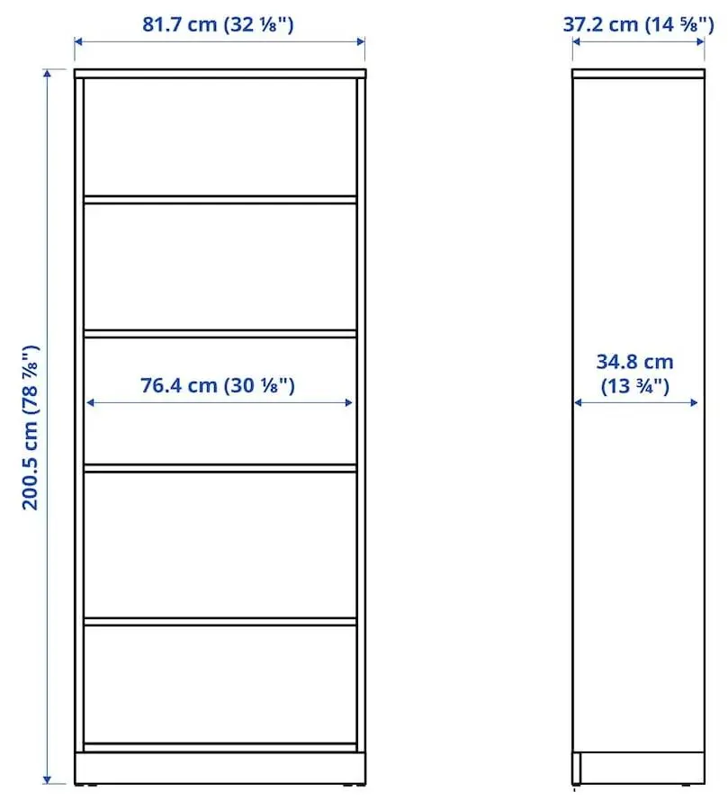Etajera Ikea Tonstad 82x37x201 (Maro/Furnir Stejar Vopsit)
