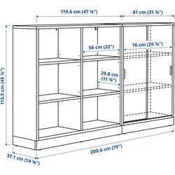 Etajera Ikea Tonstad usi glisante 201x37x116 (Alb) Thumb