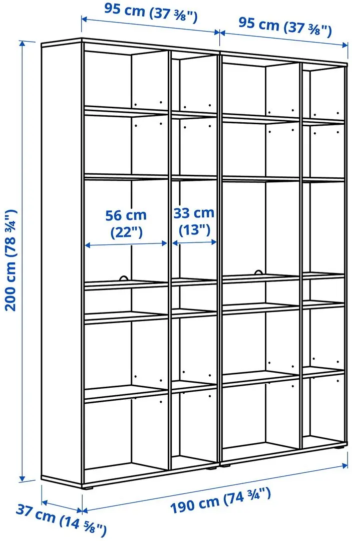 Etajera Ikea Vihals 190x37x200 (Gri Inchis)