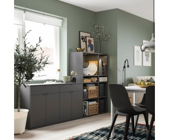 Стеллаж Ikea Vihals 235x37x140 (Темно-серый)