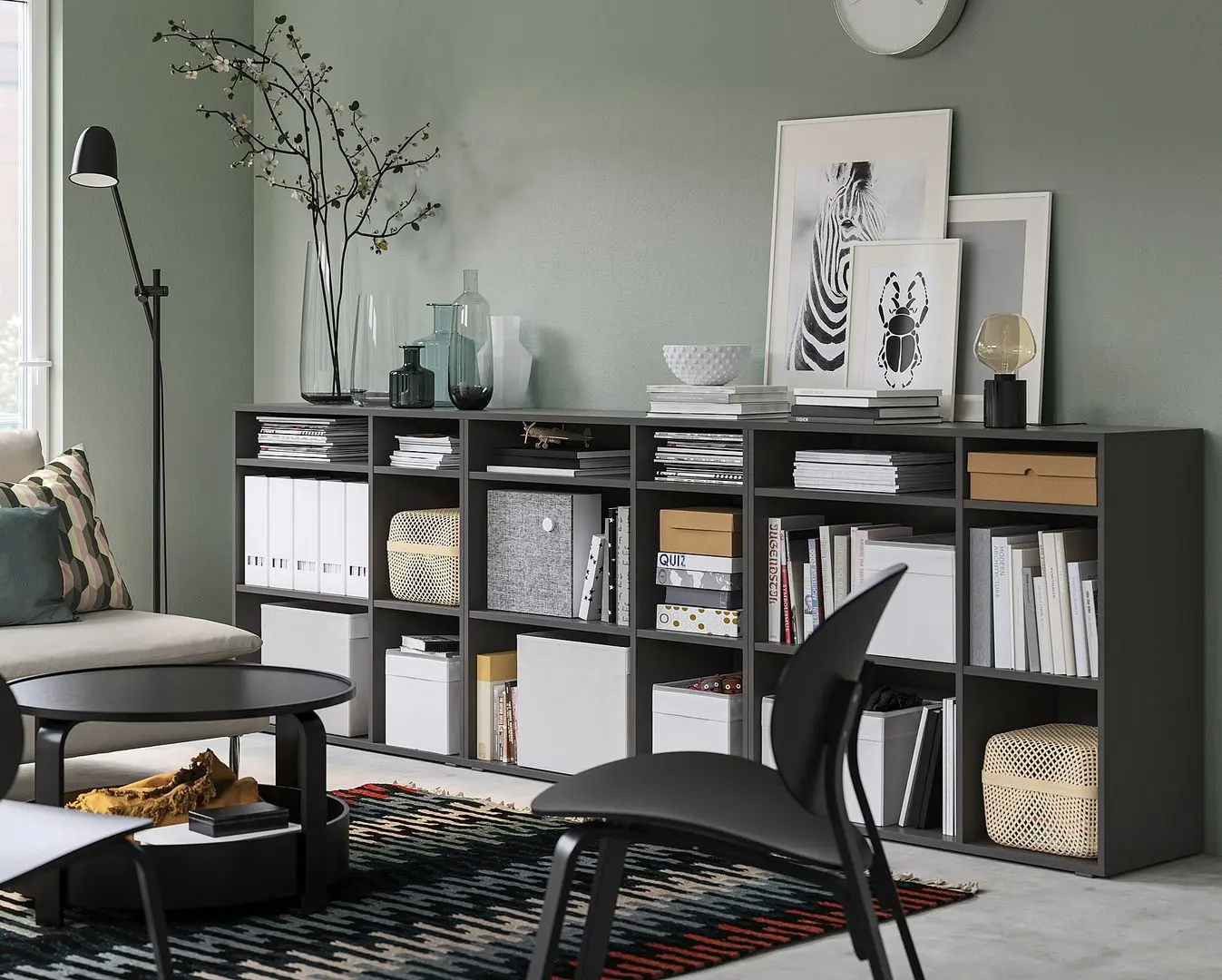 Etajera Ikea Vihals 286x37x90 (Gri Inchis)