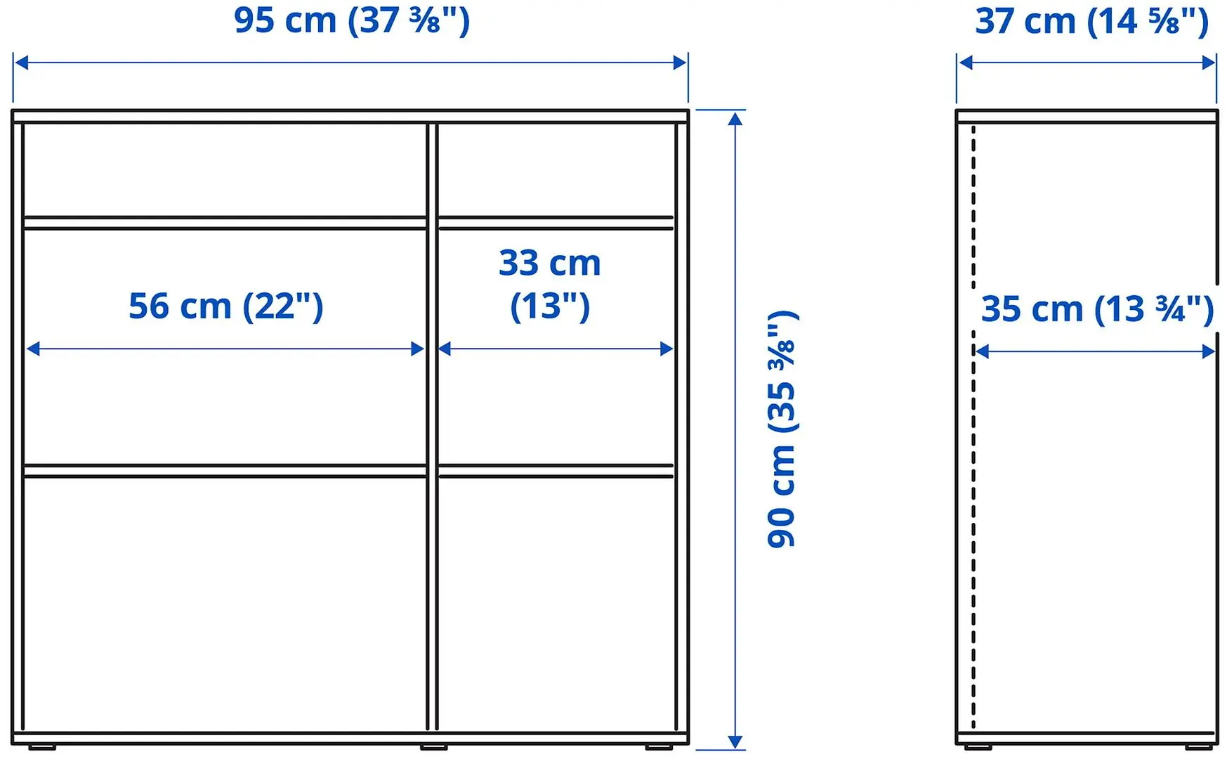 Etajera Ikea Vihals 95x37x90 (Gri Inchis)