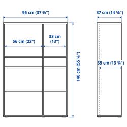 Etajera Ikea Vihals usi sticla 190x37x140 (Gri-inchis) Thumb