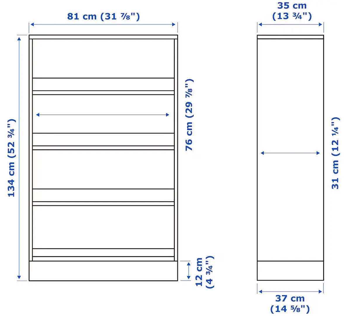 Etajera cu plinta Ikea Havsta 81x37x134 (Gri-Bej)
