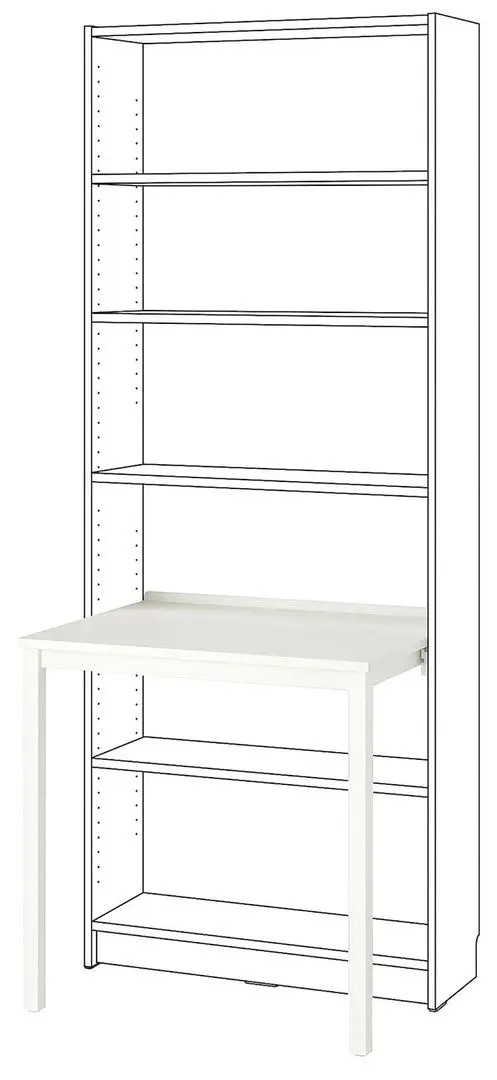 Etajera cu birou Billy 80x106 (Alb)