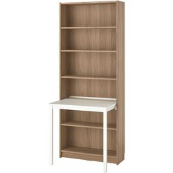 Etajeră cu birou Ikea Billy 80x202 (Aspect Stejar/Alb) Thumb