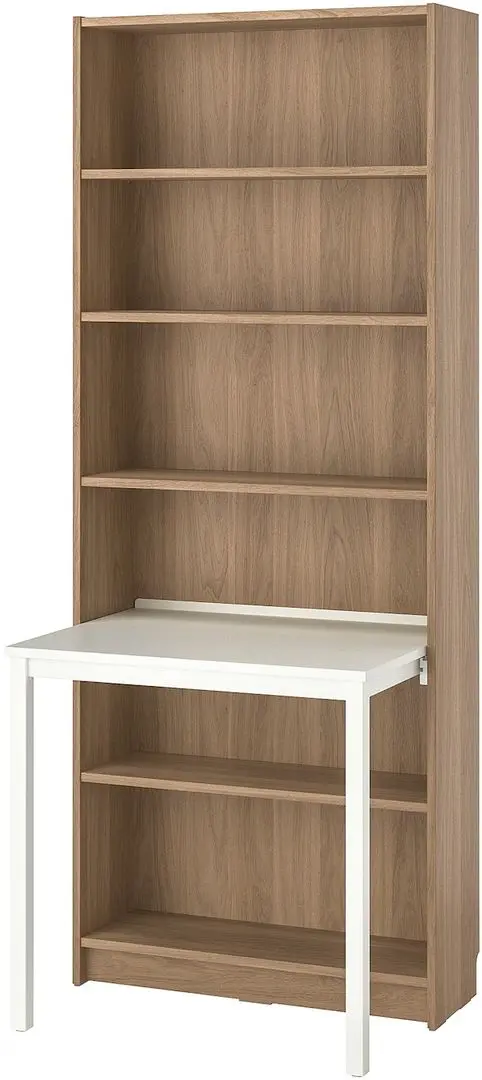 Etajeră cu birou Ikea Billy 80x202 (Aspect Stejar/Alb)