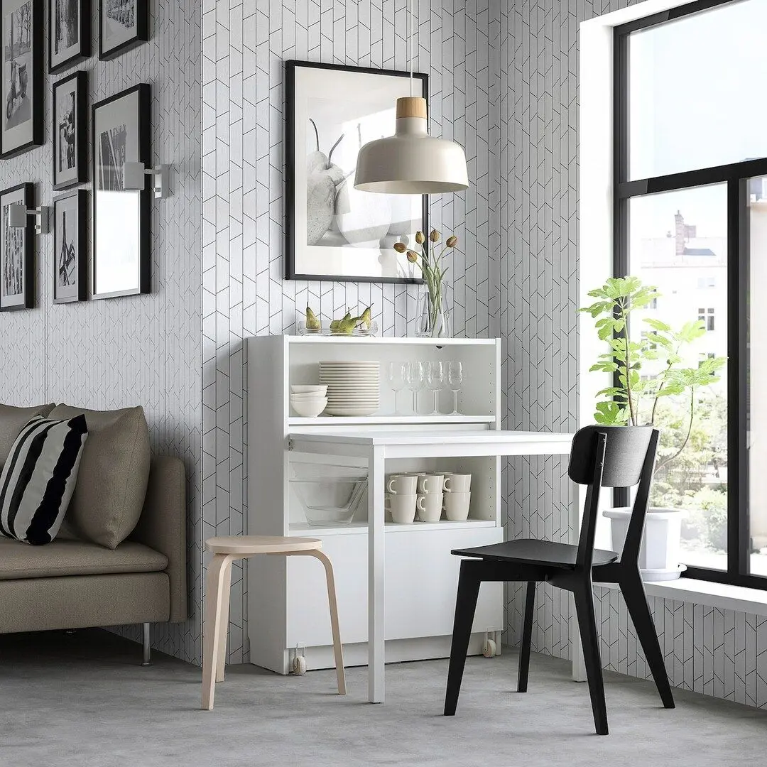 Etajera cu birou/sertar Ikea Billy 80x106 (Alb)