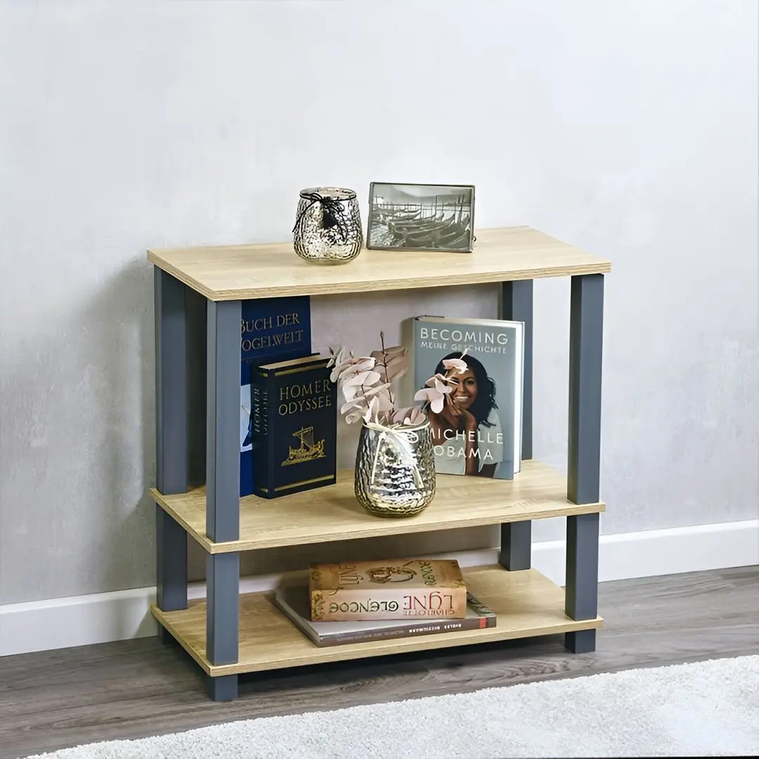 Etajera Kesper 18451 (Wood/Grey)