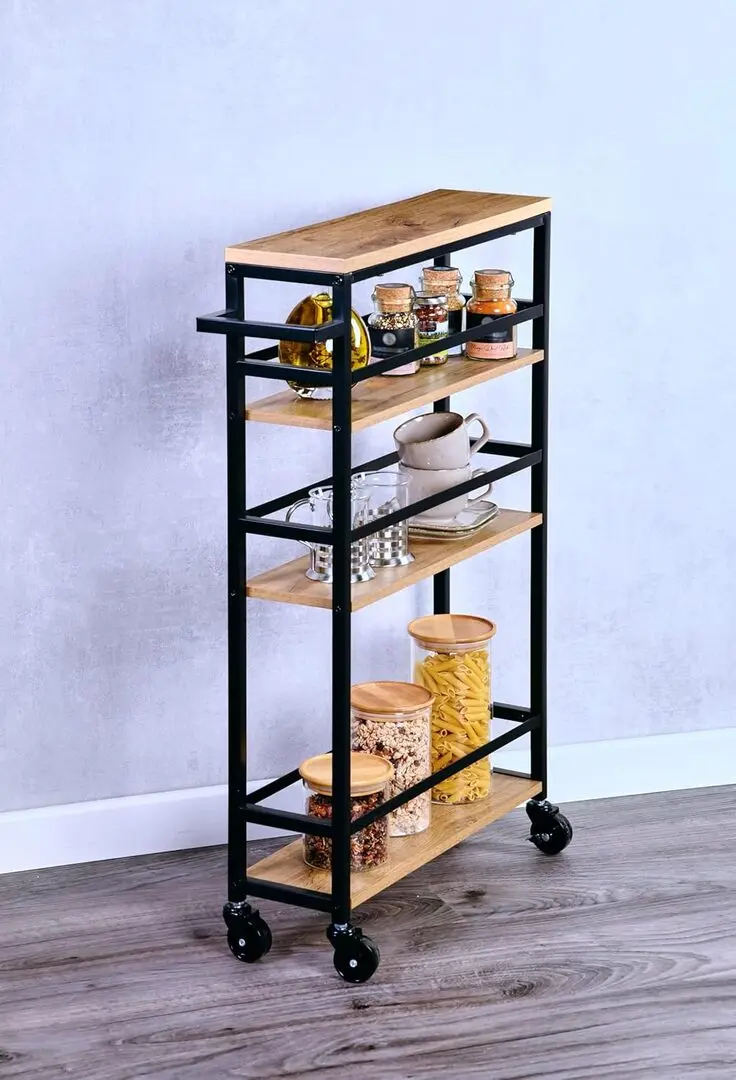 Etajera Kesper 27842 (Wood/Black)