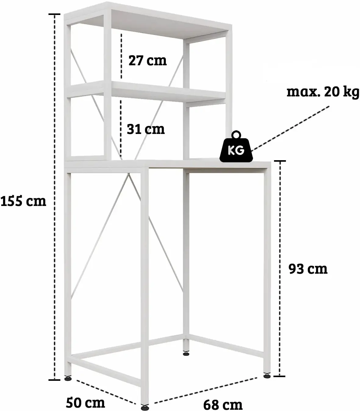 Etajera Magnusplus 68x155x50 (White)