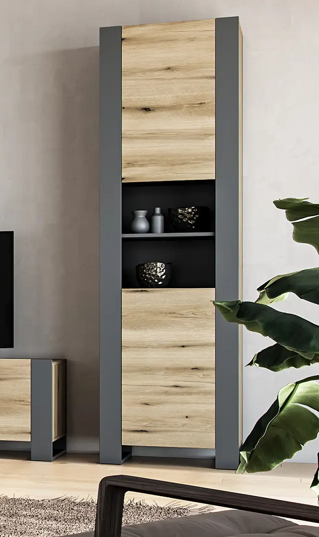 Etajera Magnusplus Combo CO7 59.6x200x42.1 (Graphite/Evoke Coast Oak)