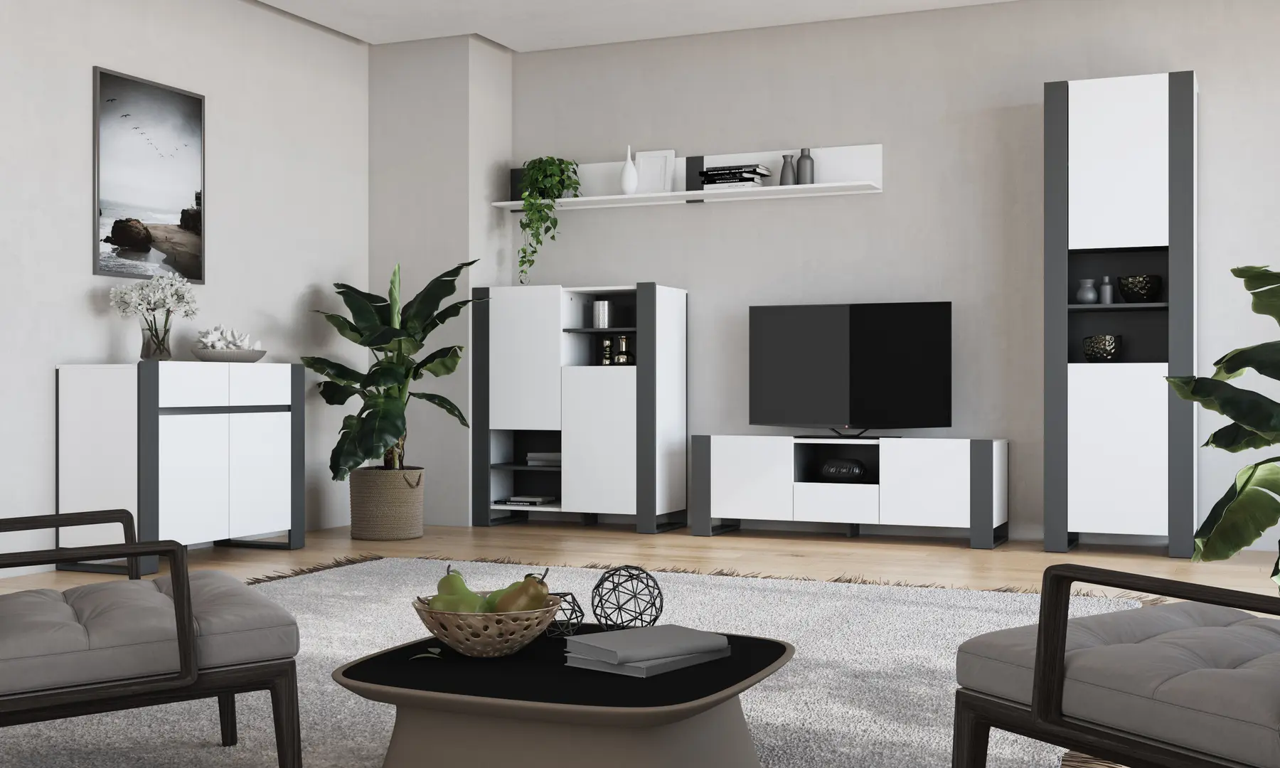 Стеллаж Magnusplus Combo CO8 79.6x200x42.1 (Graphite/White)