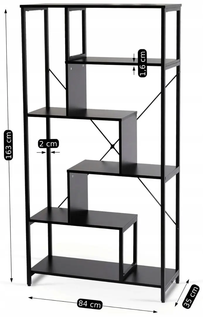 Стеллаж Mebel Elite Akris (Black) - 2