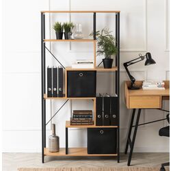 Стеллаж Mebel Elite Akris (Oak/Black)