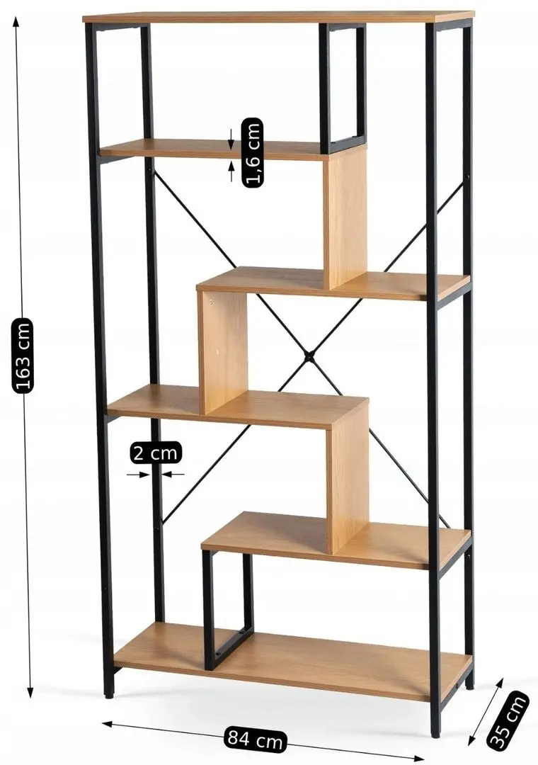 Etajera Mebel Elite Akris (Oak/Black) - 4