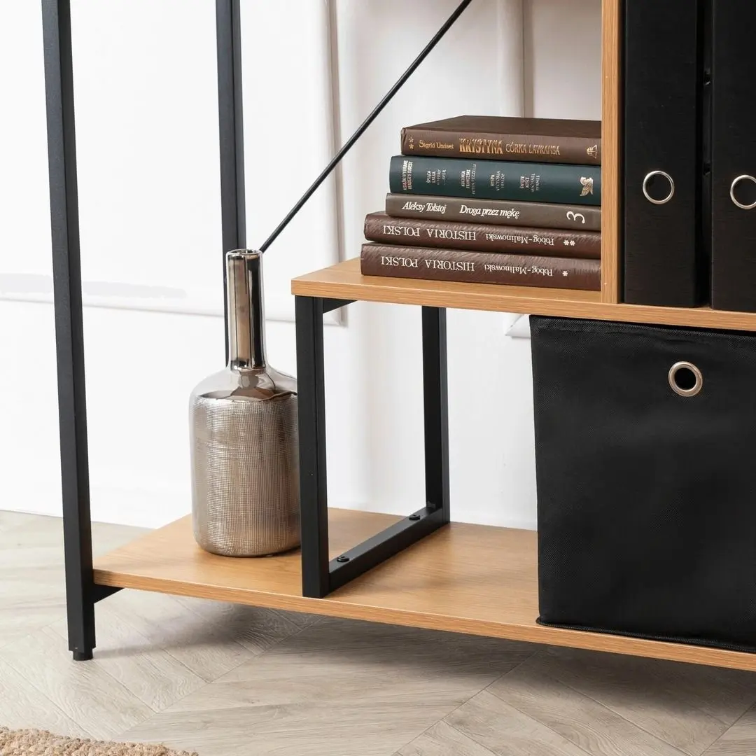 Etajera Mebel Elite Akris (Oak/Black) - 8