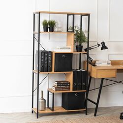 Etajera Mebel Elite Akris (Oak/Black) Thumb