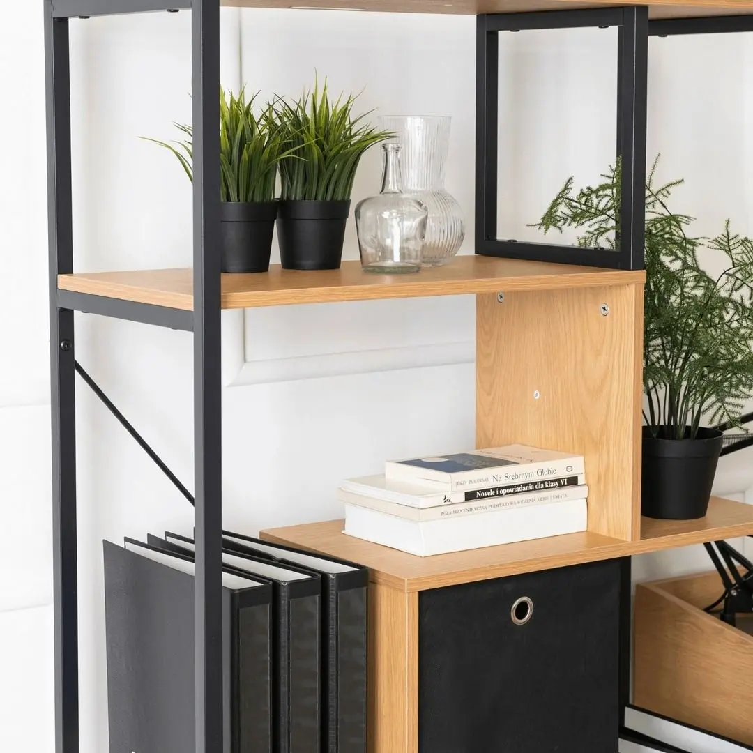 Etajera Mebel Elite Akris (Oak/Black) - 10