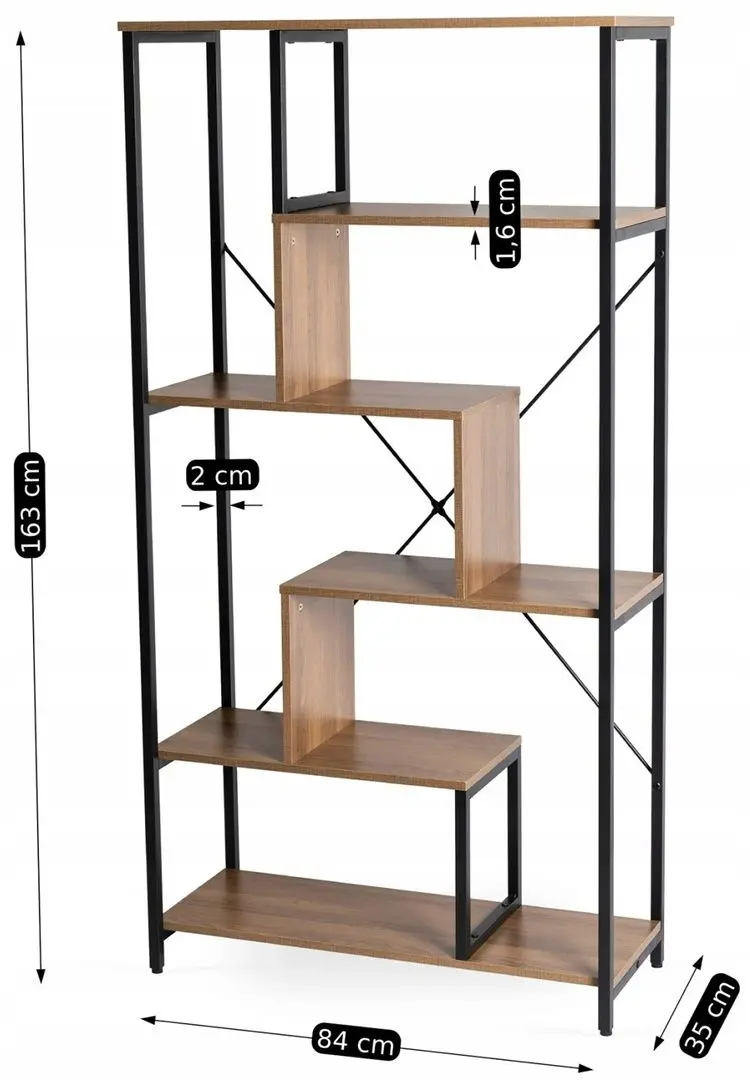 Etajera Mebel Elite Akris (Walnut/Black)