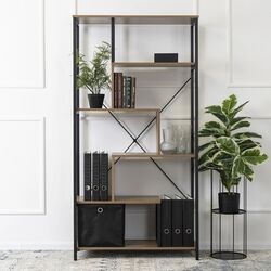 Etajera Mebel Elite Akris (Walnut/Black) Thumb