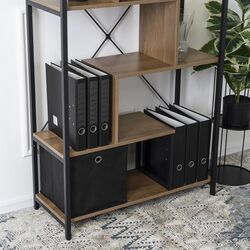 Etajera Mebel Elite Akris (Walnut/Black) Thumb