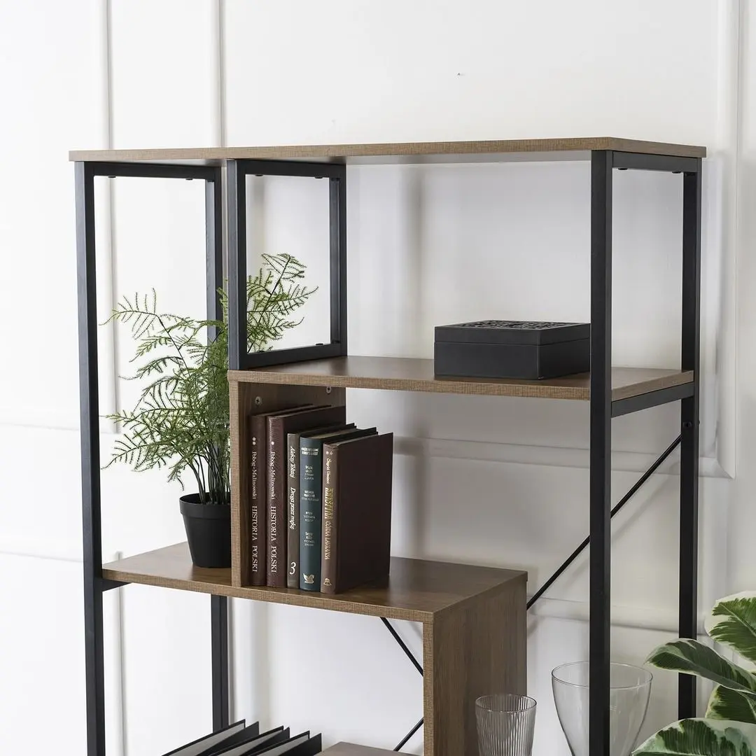 Etajera Mebel Elite Akris (Walnut/Black)