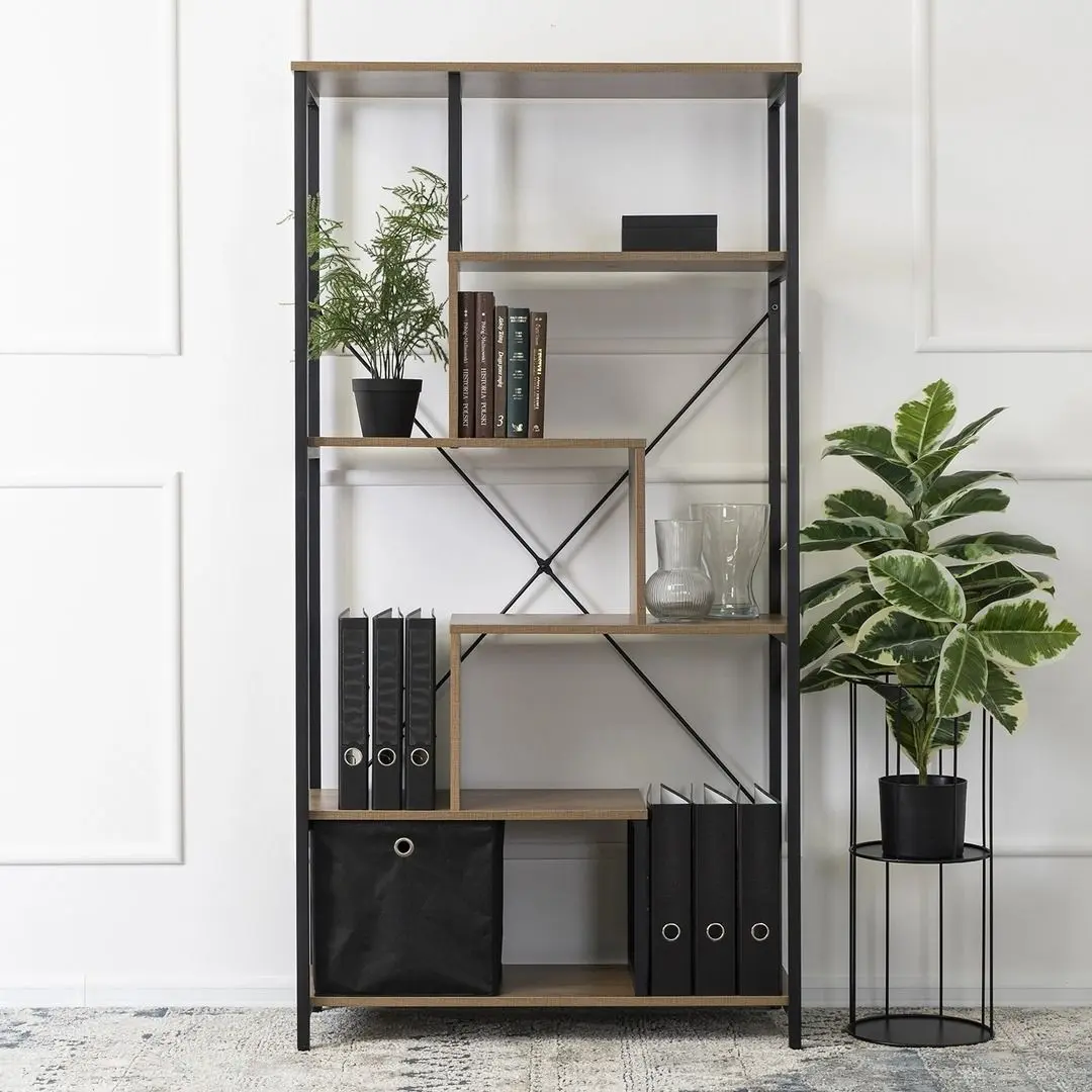 Etajera Mebel Elite Akris (Walnut/Black)